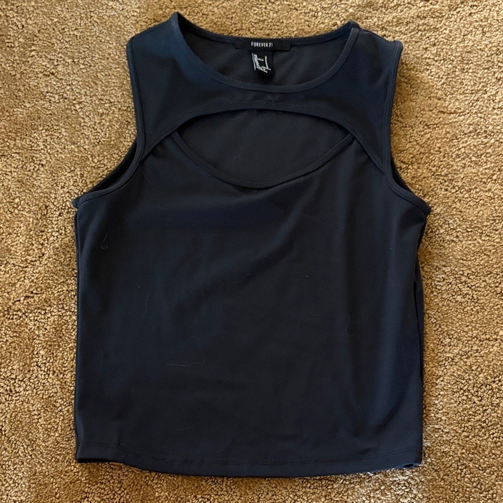 Forever 21 Black Cutout Tank Top